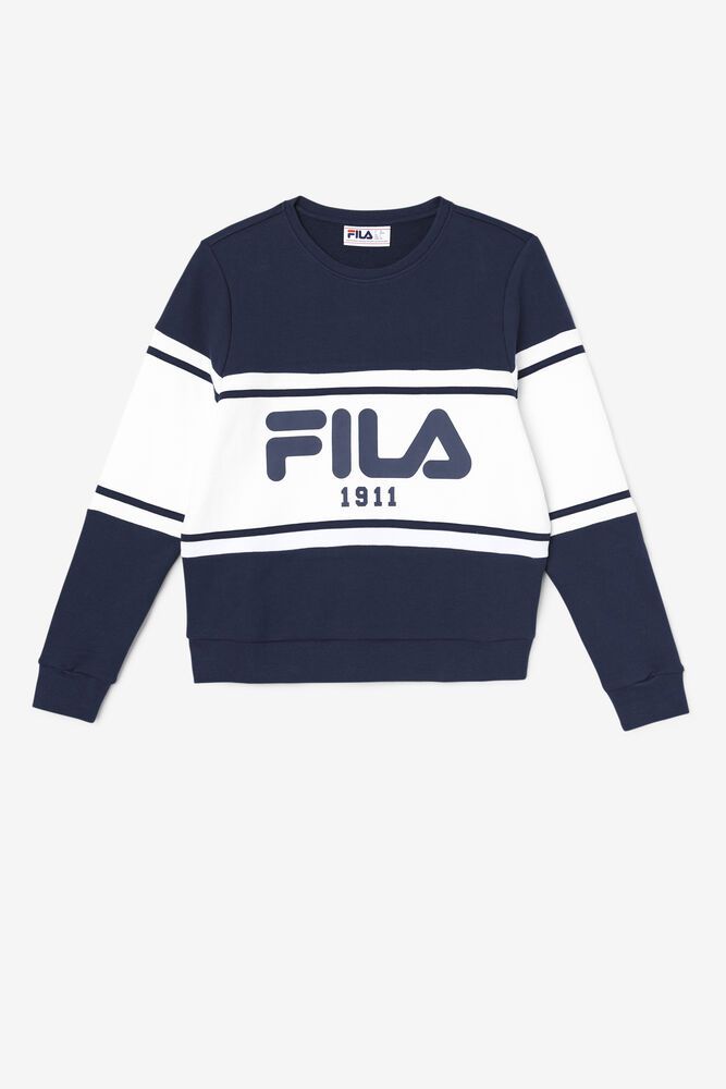 Fila Jayla Crew Navy Sweatshirt Womens - NZ 36518-PKLT